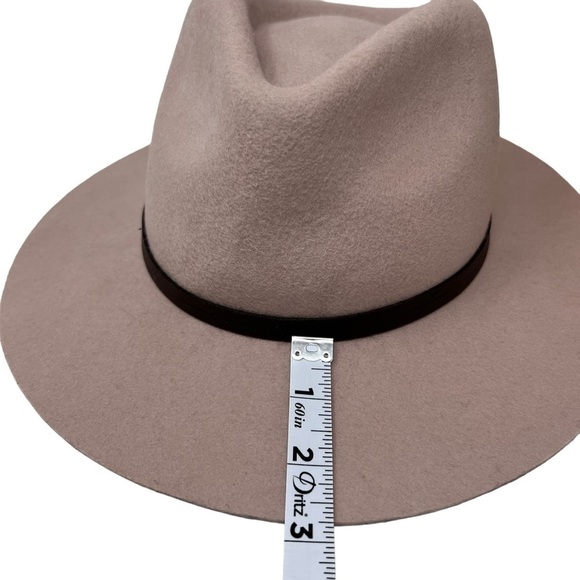 Morgan & Taylor Wool Dusty Pink Brown Trim Fedora Hat Adj OSFM Western Country - Picture 7 of 10